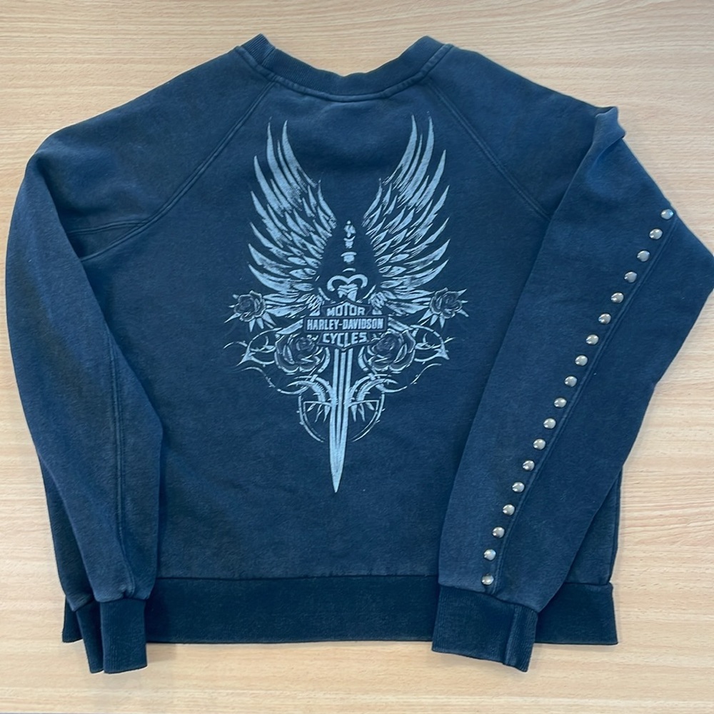 Harley Davidson pullover sweatshirt, Dark Charcoal color, Medium